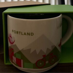 Portland Scenic Starbucks Mug - Green and White